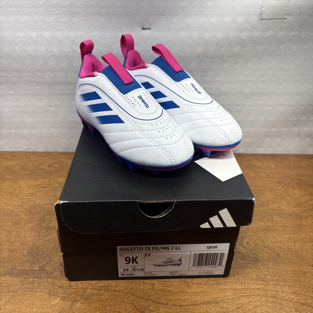 adidas Junior Goletto IX Laceless Firm/Multi Ground Soccer Cleats 9k